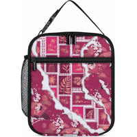 Hawaii Japanese Culture Pink Lunch Bag Spring Cranes Aloha Pattern