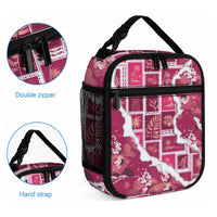 Hawaii Japanese Culture Pink Lunch Bag Spring Cranes Aloha Pattern