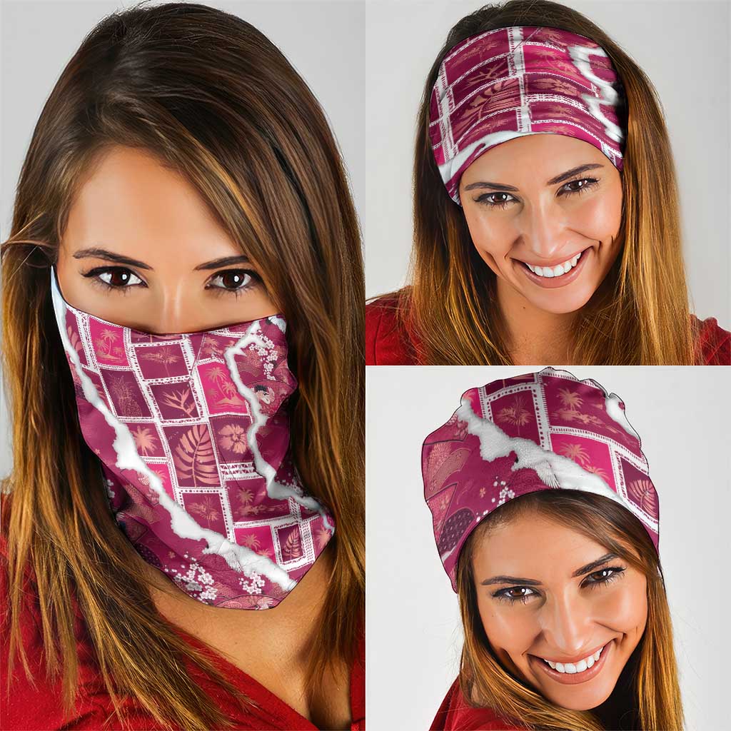 Hawaii Japanese Culture Pink Neck Gaiter Spring Cranes Aloha Pattern