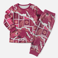 Hawaii Japanese Culture Pink Christmas Pajama Set Spring Cranes Aloha Pattern LT01 Men Pink - Polynesian Pride