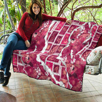Hawaii Japanese Culture Pink Quilt Spring Cranes Aloha Pattern