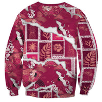 Hawaii Japanese Culture Pink Sweatshirt Spring Cranes Aloha Pattern