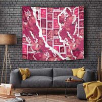 Hawaii Japanese Culture Pink Tapestry Spring Cranes Aloha Pattern