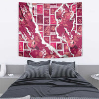 Hawaii Japanese Culture Pink Tapestry Spring Cranes Aloha Pattern