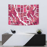 Hawaii Japanese Culture Pink Tapestry Spring Cranes Aloha Pattern