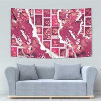 Hawaii Japanese Culture Pink Tapestry Spring Cranes Aloha Pattern