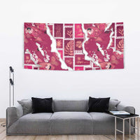 Hawaii Japanese Culture Pink Tapestry Spring Cranes Aloha Pattern