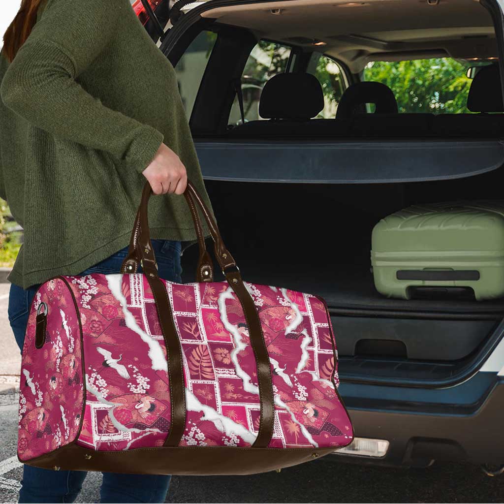 Hawaii Japanese Culture Pink Travel Bag Spring Cranes Aloha Pattern LT01 - Polynesian Pride