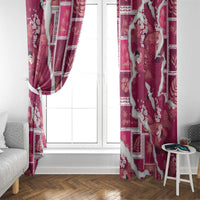 Hawaii Japanese Culture Pink Window Curtain Spring Cranes Aloha Pattern