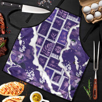 Hawaii Japanese Culture Purple Apron Spring Cranes Aloha Pattern