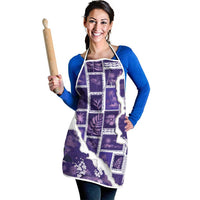 Hawaii Japanese Culture Purple Apron Spring Cranes Aloha Pattern
