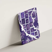 Hawaii Japanese Culture Purple Canvas Wall Art Spring Cranes Aloha Pattern