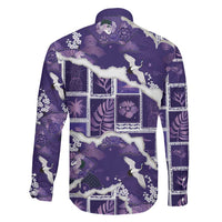 Hawaii Japanese Culture Purple Family Matching Long Sleeve Bodycon Dress and Hawaiian Shirt Spring Cranes Aloha Pattern LT01 - Polynesian Pride