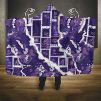 Hawaii Japanese Culture Purple Hooded Blanket Spring Cranes Aloha Pattern