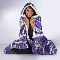 Hawaii Japanese Culture Purple Hooded Blanket Spring Cranes Aloha Pattern