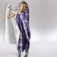 Hawaii Japanese Culture Purple Hooded Blanket Spring Cranes Aloha Pattern