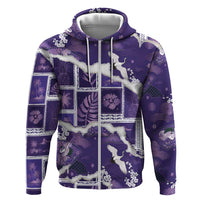 Hawaii Japanese Culture Purple Hoodie Spring Cranes Aloha Pattern