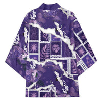 Hawaii Japanese Culture Purple Kimono Spring Cranes Aloha Pattern