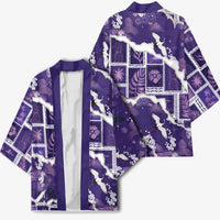 Hawaii Japanese Culture Purple Kimono Spring Cranes Aloha Pattern