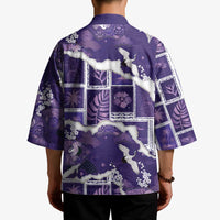 Hawaii Japanese Culture Purple Kimono Spring Cranes Aloha Pattern