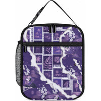 Hawaii Japanese Culture Purple Lunch Bag Spring Cranes Aloha Pattern