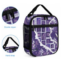 Hawaii Japanese Culture Purple Lunch Bag Spring Cranes Aloha Pattern