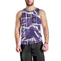 Hawaii Japanese Culture Purple Men Tank Top Spring Cranes Aloha Pattern