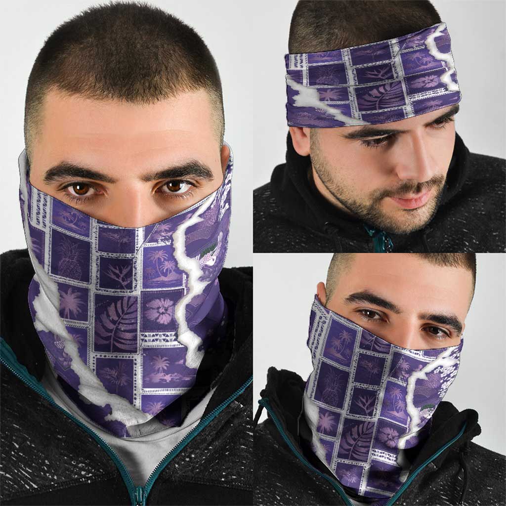 Hawaii Japanese Culture Purple Neck Gaiter Spring Cranes Aloha Pattern