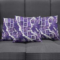 Hawaii Japanese Culture Purple Pillow Cover Spring Cranes Aloha Pattern