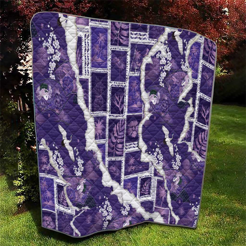 Hawaii Japanese Culture Purple Quilt Spring Cranes Aloha Pattern LT01 - Polynesian Pride