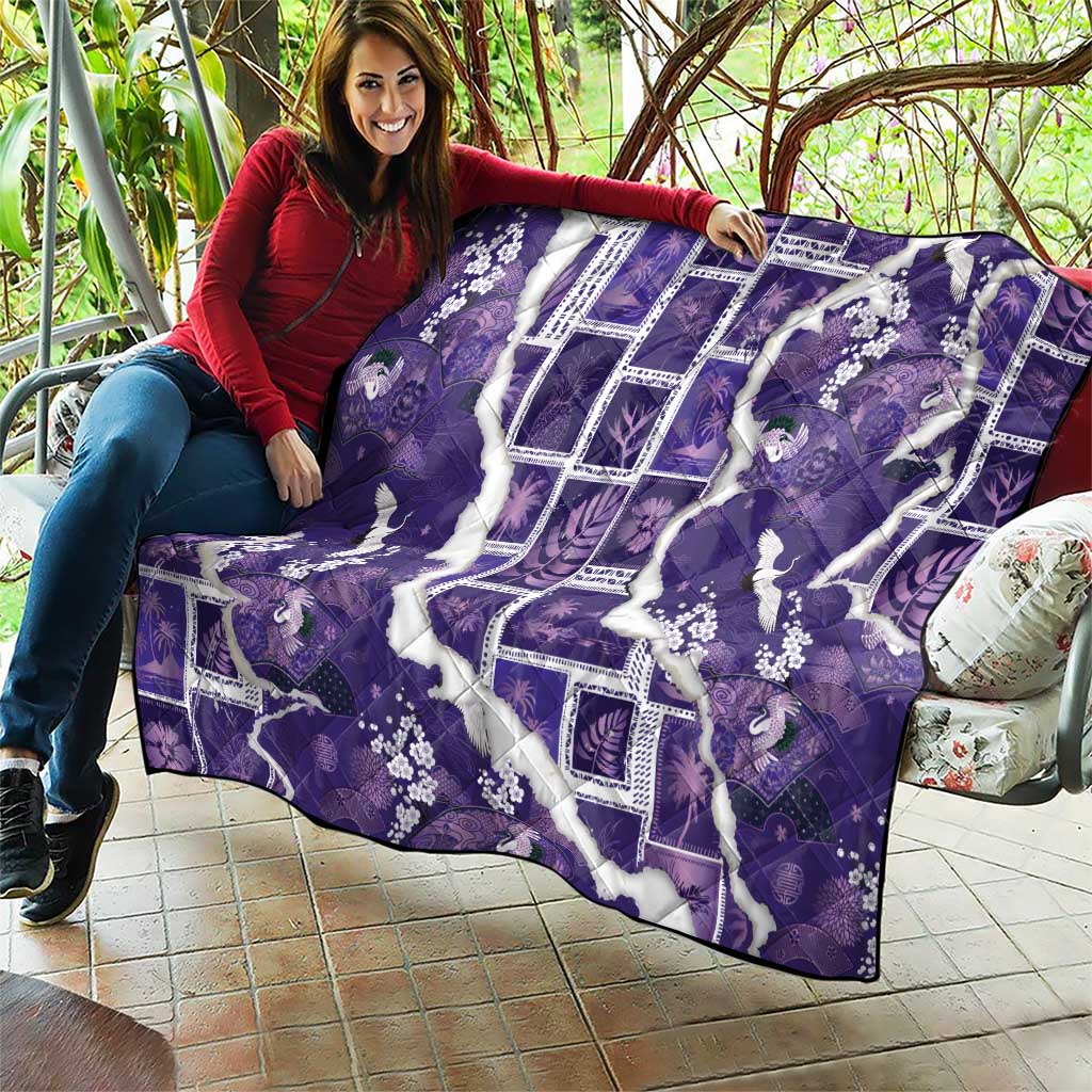 Hawaii Japanese Culture Purple Quilt Spring Cranes Aloha Pattern LT01 - Polynesian Pride