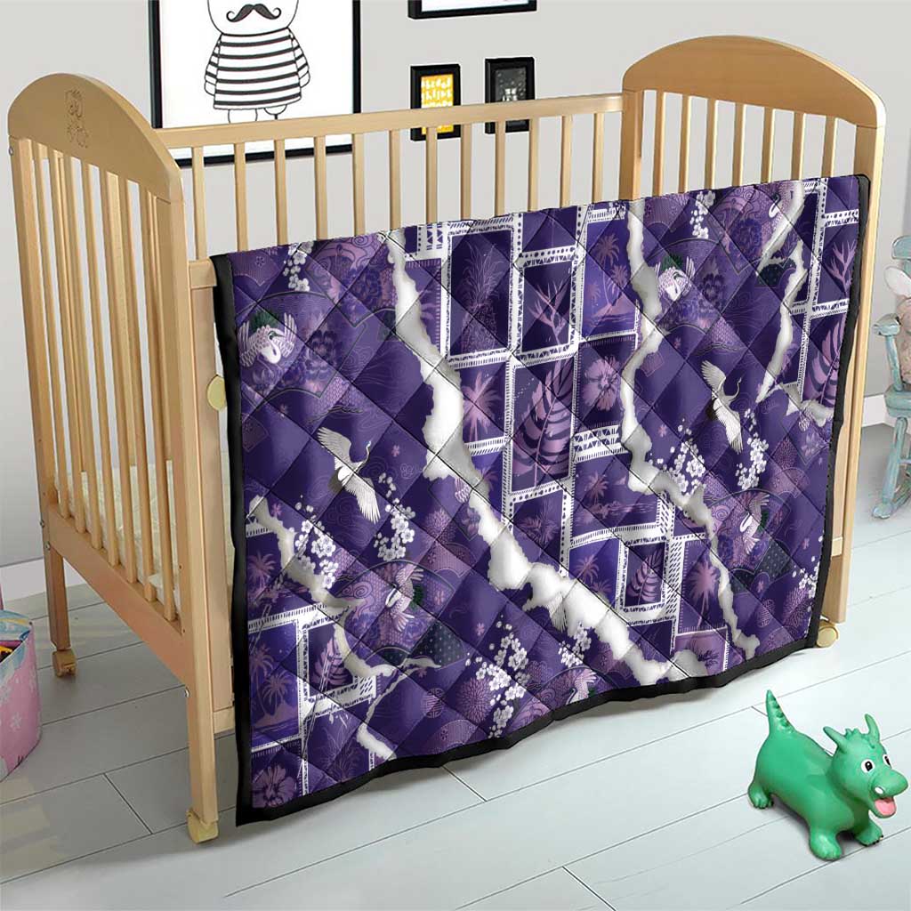Hawaii Japanese Culture Purple Quilt Spring Cranes Aloha Pattern LT01 - Polynesian Pride