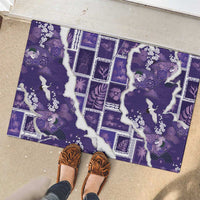 Hawaii Japanese Culture Purple Rubber Doormat Spring Cranes Aloha Pattern LT01 - Polynesian Pride