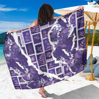 Hawaii Japanese Culture Purple Sarong Spring Cranes Aloha Pattern
