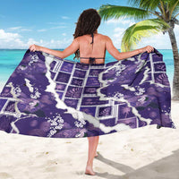 Hawaii Japanese Culture Purple Sarong Spring Cranes Aloha Pattern