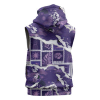 Hawaii Japanese Culture Purple Sleeveless Hoodie Spring Cranes Aloha Pattern LT01 - Polynesian Pride