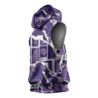 Hawaii Japanese Culture Purple Sleeveless Hoodie Spring Cranes Aloha Pattern LT01 - Polynesian Pride