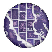 Hawaii Japanese Culture Purple Spare Tire Cover Spring Cranes Aloha Pattern