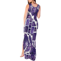 Hawaii Japanese Culture Purple Tank Maxi Dress Spring Cranes Aloha Pattern