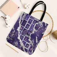 Hawaii Japanese Culture Purple Tote Bag Spring Cranes Aloha Pattern