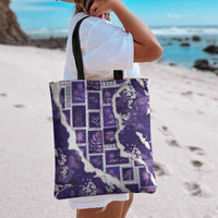 Hawaii Japanese Culture Purple Tote Bag Spring Cranes Aloha Pattern