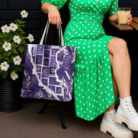 Hawaii Japanese Culture Purple Tote Bag Spring Cranes Aloha Pattern