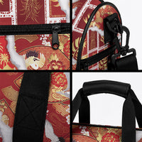 Hawaii Japanese Culture Red Duffle Bag Spring Cranes Aloha Pattern
