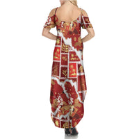 Hawaii Japanese Culture Red Family Matching Summer Maxi Dress and Hawaiian Shirt Spring Cranes Aloha Pattern LT01 - Polynesian Pride