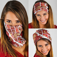 Hawaii Japanese Culture Red Neck Gaiter Spring Cranes Aloha Pattern