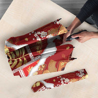 Hawaii Japanese Culture Red Umbrella Spring Cranes Aloha Pattern