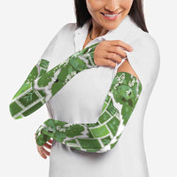 Hawaii Japanese Culture Sage Green Arm Sleeves Spring Cranes Aloha Pattern