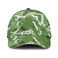 Hawaii Japanese Culture Sage Green Classic Cap Spring Cranes Aloha Pattern
