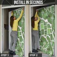 Hawaii Japanese Culture Sage Green Door Cover Spring Cranes Aloha Pattern