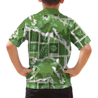 Hawaii Japanese Culture Sage Green Family Matching Off The Shoulder Long Sleeve Dress and Hawaiian Shirt Spring Cranes Aloha Pattern LT01 - Polynesian Pride